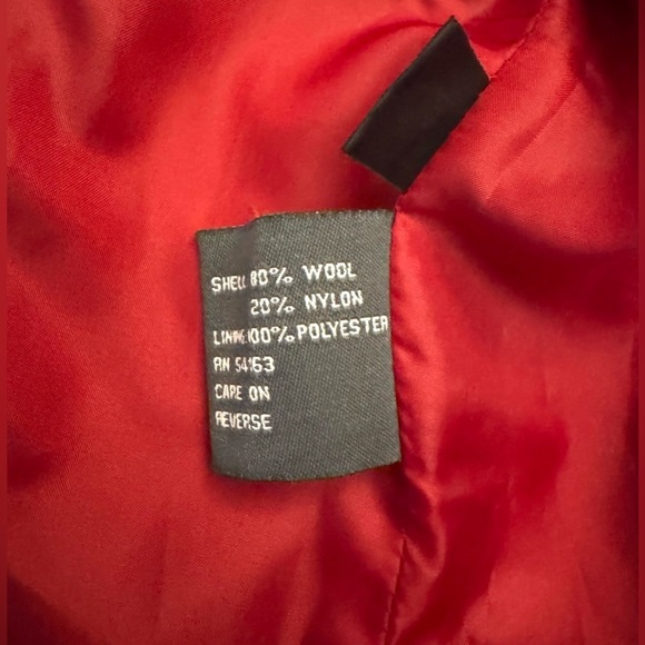 Kenneth Cole Women's Double-Breasted Wool Blend Dark Red Pea Coat Size- 2 - Picture 8 of 9